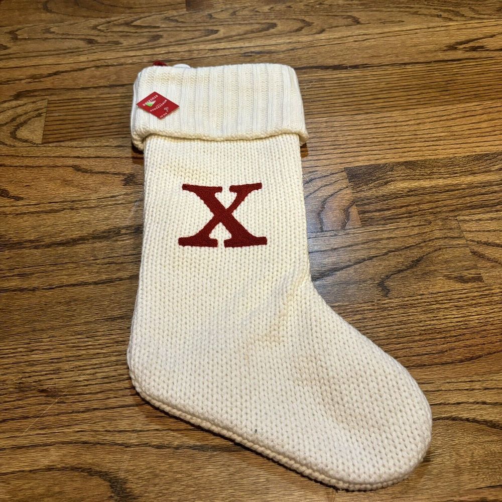 Letter X Monogram Stocking Wondershop White Holiday Initial Christmas Target 18"